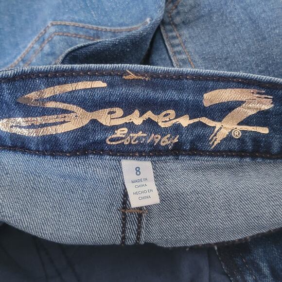 Stretchy Distressed Blue Denim Weekend Cutoff Shorts Sz 8 - Picture 6 of 10